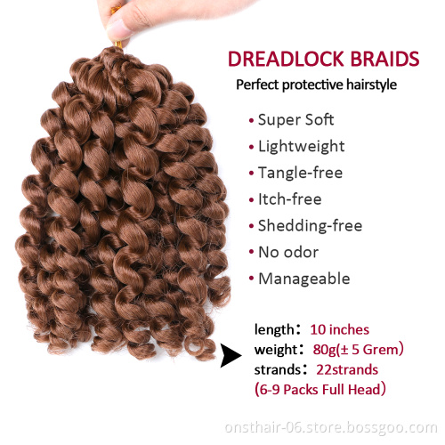 Wholesale 8 Inch Jamaican Bounce Jumpy Wand Curl Crochet Braid Hair Twist Braids African In Synthetic Braiding Hair Extensions